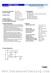 XC6211D3AML datasheet pdf Torex Semiconductor