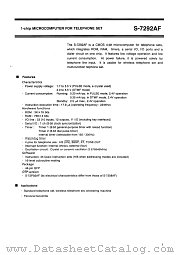 S-7292AF datasheet pdf Seiko Instruments Inc