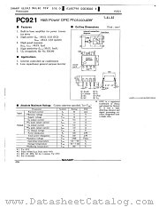 PC921 datasheet pdf SHARP