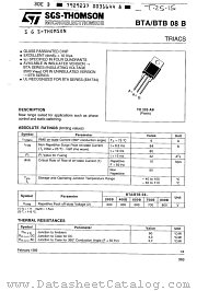 BTA08-700B datasheet pdf ST Microelectronics
