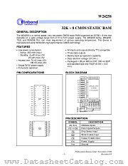 W24258-70LI datasheet pdf Winbond Electronics