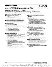 29F800 datasheet pdf Advanced Micro Devices