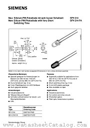 SFH214 datasheet pdf Siemens