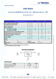 TMXW303 datasheet pdf Temex Electronics