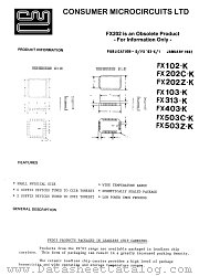 FX102K datasheet pdf CML