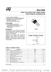 BUL1203 datasheet pdf ST Microelectronics