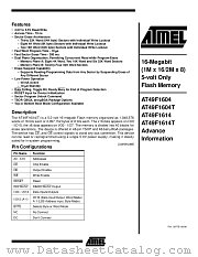 AT49F1604T datasheet pdf Atmel