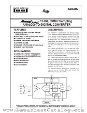 ADS807E datasheet pdf Burr Brown