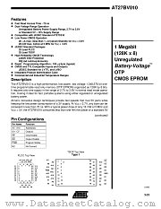 AT27BV010-70JC datasheet pdf Atmel