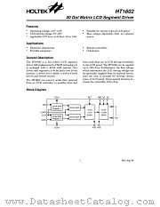 HT1602 datasheet pdf Holtek Semiconductor