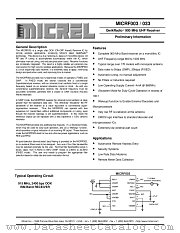 MICRF003BM datasheet pdf Micrel Semiconductor