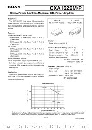 CXA1622M datasheet pdf SONY