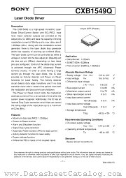 CXB1549 datasheet pdf SONY