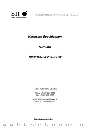 S7600A datasheet pdf Seiko Instruments Inc