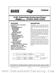 PCM3006T datasheet pdf Burr Brown