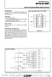 M74S138P datasheet pdf Mitsubishi Electric Corporation