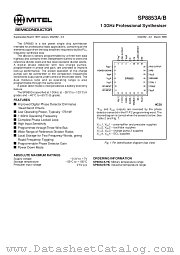 SP8853B datasheet pdf Mitel Semiconductor