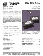 D76 datasheet pdf Frequency Devices