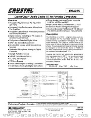 CS4205-KQ datasheet pdf Cirrus Logic