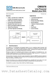 CMX878 datasheet pdf CML