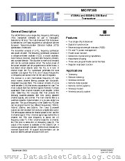 MICRF506 datasheet pdf Micrel Semiconductor