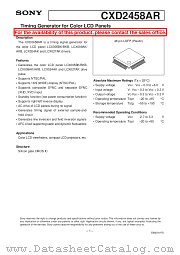 CXD2458 datasheet pdf SONY