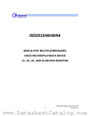 ISD2548P datasheet pdf Winbond Electronics