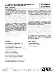 ZNBG3116 datasheet pdf Zetex Semiconductors