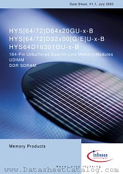 HYS72D64020GU-8-B datasheet pdf Infineon