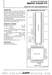M50747-2B4SP datasheet pdf Mitsubishi Electric Corporation