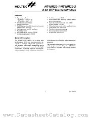 HT48R32-X datasheet pdf Holtek Semiconductor