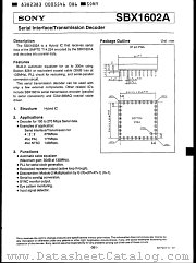 SBX1602A datasheet pdf SONY