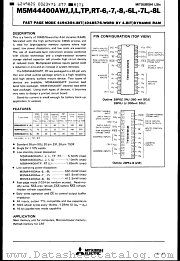M5M44400AWJ datasheet pdf Mitsubishi Electric Corporation