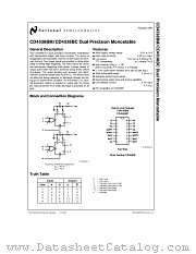 CD4538 datasheet pdf National Semiconductor