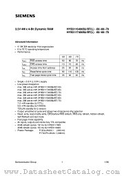 HYB3116400BJBTL-50 datasheet pdf Siemens