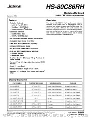 HS9-80C86RH datasheet pdf Intersil