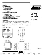 AT27C1024-12PI datasheet pdf Atmel