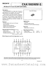 CXA1665M-S datasheet pdf SONY