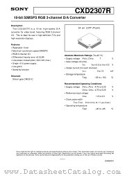 CXD2307 datasheet pdf SONY