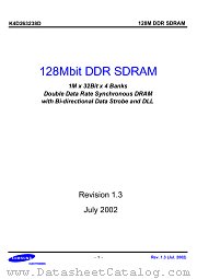 K4D263238D datasheet pdf Samsung Electronic