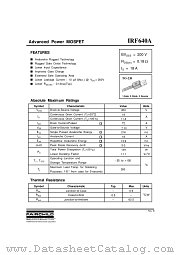 IRF640A datasheet pdf Fairchild Semiconductor