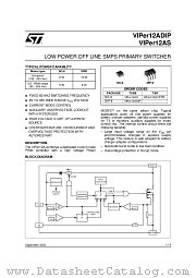 VIPER12 datasheet pdf ST Microelectronics