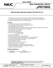 UPD72852 datasheet pdf NEC