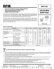 RF1172 datasheet pdf RF Monolithics Inc
