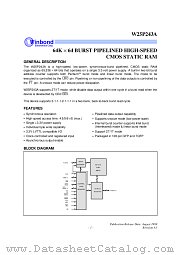 W25P243AD-4A datasheet pdf Winbond Electronics