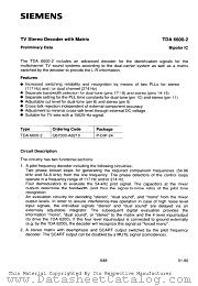 TDA6600-2 datasheet pdf Siemens