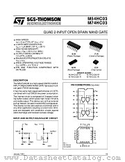 M54HC03F1R datasheet pdf ST Microelectronics