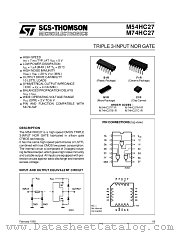 M54HC27F1R datasheet pdf ST Microelectronics