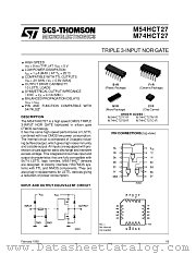 M54HCT27F1R datasheet pdf ST Microelectronics