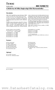 80C52T-40D datasheet pdf TEMIC